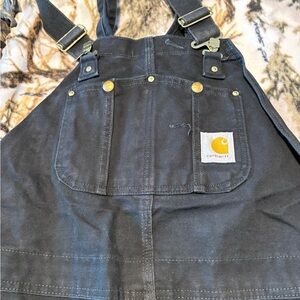 Carhartt Black Overalls with Brass Accents